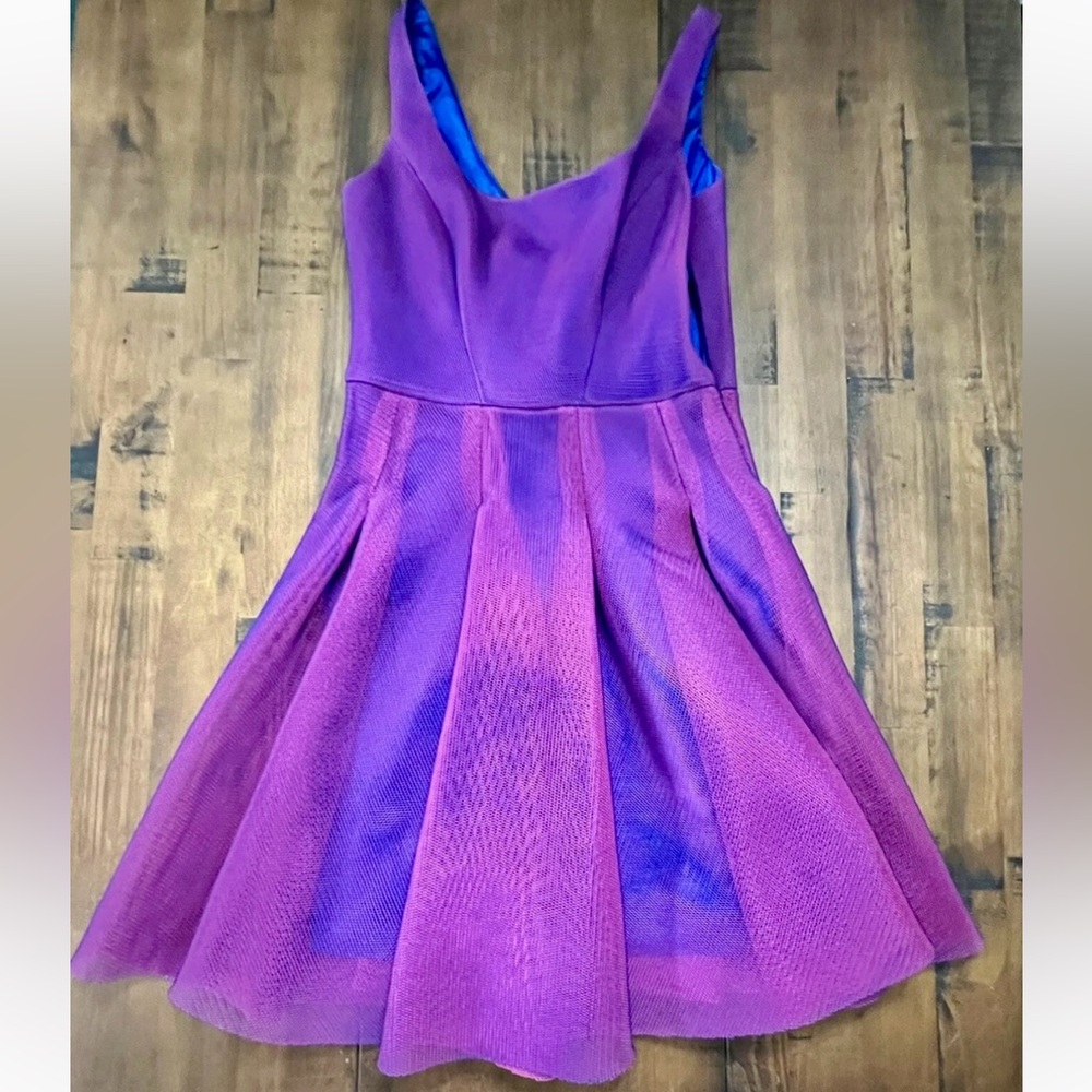 Milly Organza Mesh Tucked Tea Dress